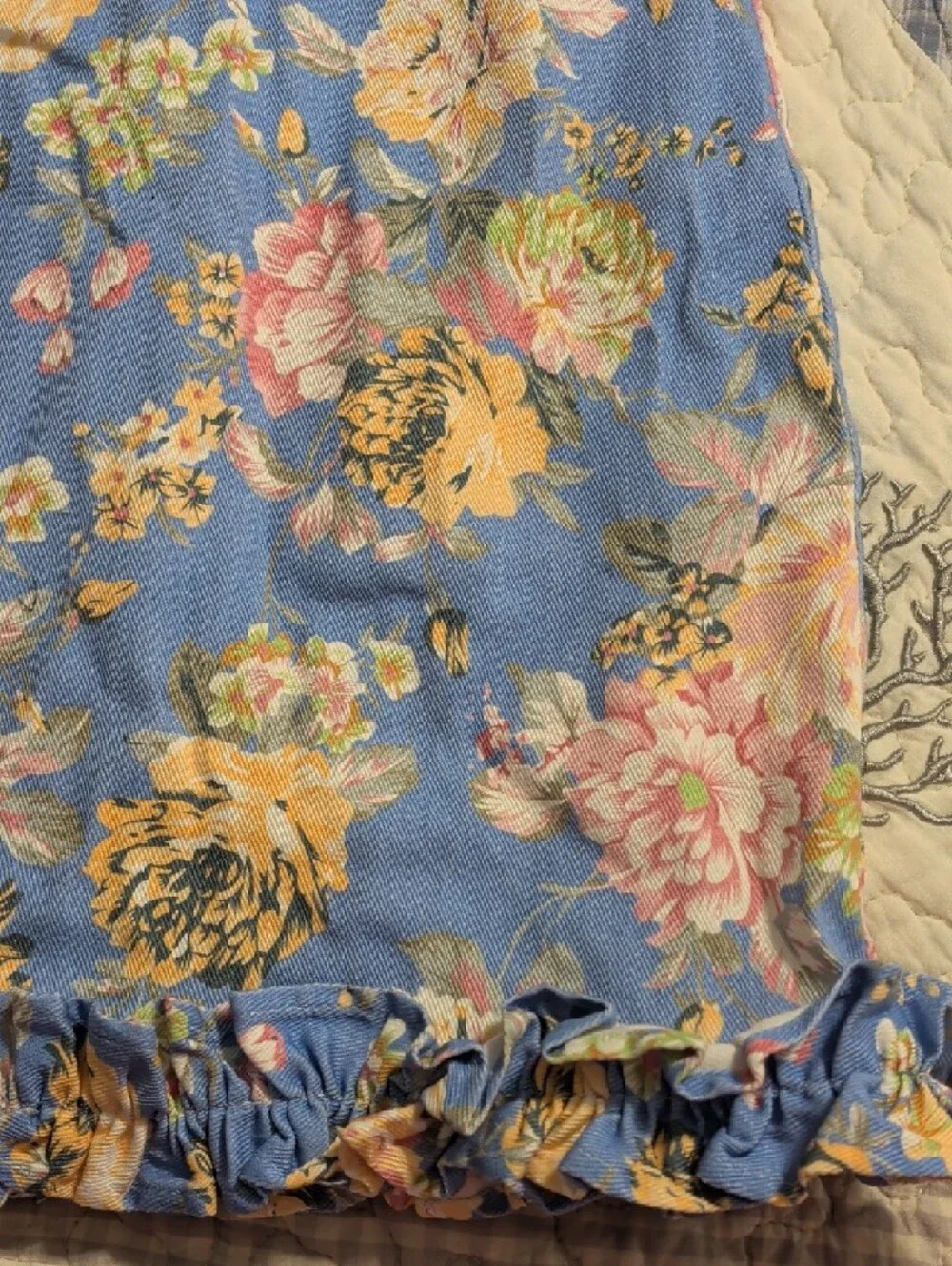 Mable Blue Floral Ruffle Mini Dress - Picture 2 of 8